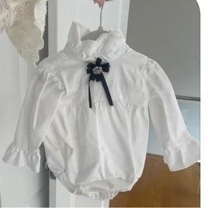 Baby girl white and black romper